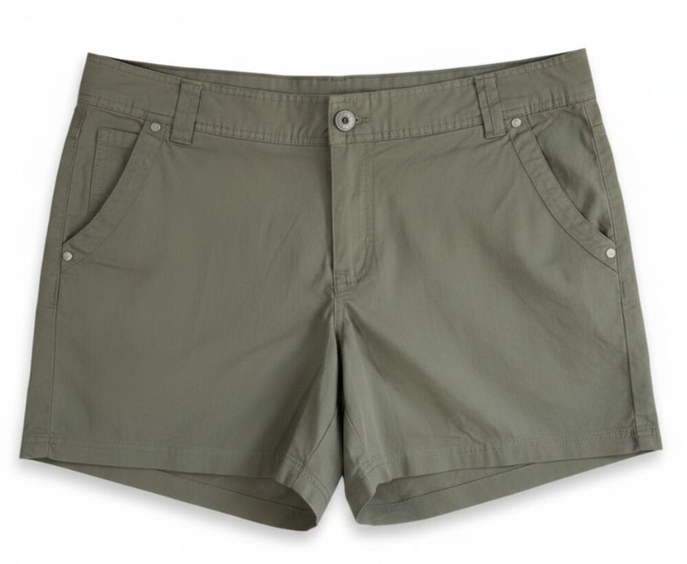 DKNY WOMENS SIZE 14 MID RISE UTILITY TWILL SHORTS OLIVE GREEN NEW